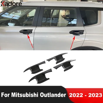 Странична дръжка на вратата Капак на купата за Mitsubishi Outlander 2022 2023 Въглеродни влакна Декорация на автомобили Формоване на външни аксесоари