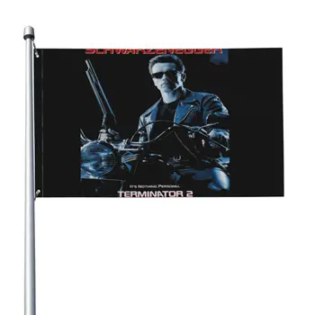Терминатор 2 Денят на страшния съд Филмов плакат Skynet Cyberdyne системи флаг банер декорация автомобили клуб безплатен дизайн декорация