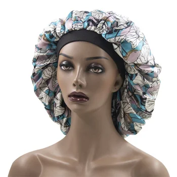 Трансгранично ново пристигане отпечатани сатен жените мода тесен ръб еластична перука No. плюс размер Nightcap Фабрика Direc