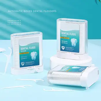 Универсална кутия за конци за зъби Пластмасова стоматологична почистваща препарат за зъби за зъби Автоматична компактна зъбна конец за зъби Консумативи за пътуване