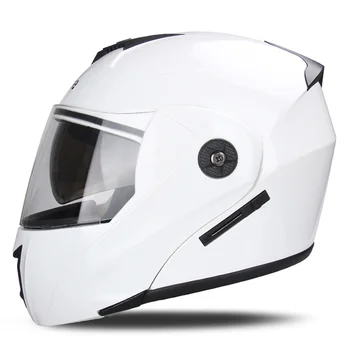 Унисекс каска Flip Up мотоциклет каска DOT двоен обектив с козирка напречно сечение каска модулна флип шлем