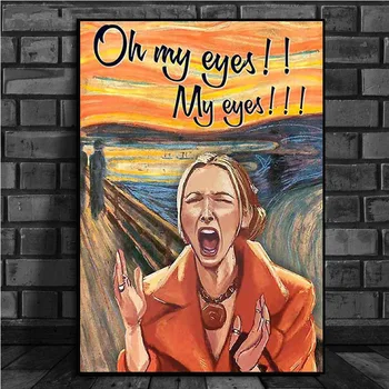 Фийби Буфей Приятели ТВ шоу Oh My Eyes плакат Смешни стенни арт отпечатъци и платно живопис за хол салон Начало декор