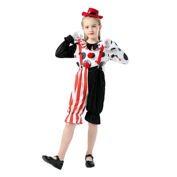 Хелоуин Пурим дете цирк клоун костюм момче момичета ужасяващ призрак клоун косплей книга седмица парти фантазия рокля