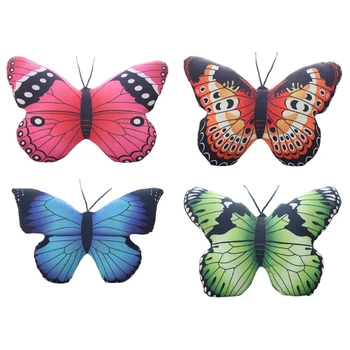 Цветна пеперуда възглавница плюшени плюшени животни хвърлят възглавница възглавница за дома диван спалня декорация детска играчка подарък
