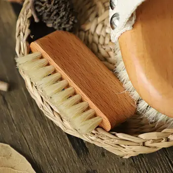  Четка за нокти с косъм Инструмент за нежно почистване от масивно дърво Премахва петна Удобна четка за почистване на нокти за ръце Нокти